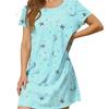 2024 Primavera e Verão Nova Europa e Americana Amazon temu Explosões Casa Camisola Vestido de gola redonda Casual Impresso Desgaste Feminino