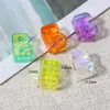 Cuentas de Acrílico Transparente con Chapado de Color de 6 mm con Agujero Grande Letras Inglesas Cuentas Sueltas para Accesorios de Joyería DIY Pulsera Collar
