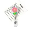 Porta-Crachá Retrátil Estilo Ins Minimalista Flor de Desenho Animado de Primavera para Médicos e Enfermeiros, Porta-Crachá de Identificação Acrílico Extensível