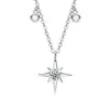 Collar de Estrella de Seis Puntas de Moissanita, Lujo Ligero y Sensación de Alta Gama, Colgante de Estrella de Plata de Ley S925, Cadena para Clavícula, Joyería Transfronteriza Europea y Americana