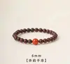 Pulsera de Perlas de Sándalo Rojo de Hoja Pequeña Natural para Mujer, Pulsera de Perlas de la Suerte de Madera de Agua Feliz y Cristal Azul, Juguetes Culturales, Atracción Turística al por Mayor