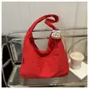 Bolsa de Aparência Sofisticada, Simples e Casual de Ombro Novo Estilo Único Ombro Versátil Bolinho Bolsa para Ir ao Trabalho Estudante Universitário Bolsa de Tecido Durável Cor Sólida