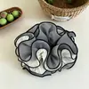 Goma para el pelo scrunchie multicapa con volantes y estampado de pata de gallo vintage para mujer, elegante y con clase para coletas