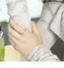 Anel aberto de design de camada dupla em prata de lei s925, moda estilo coreano luxo leve cravejado de diamantes anel ajustável personalizado bicolor para mulheres