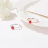 Anillo Abierto de Fresa para Niña Fresca y Vigilante Anillo Articulado Dulce Mori Anillo de Cola Simple para Estudiante de Arte