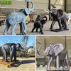 Escultura de Elefante de Cobre Fundido Ornamentos para Interior e Exterior Pode Ser Decorada e Pode Borrifar Água para Jardins de Vilas Escultura de Elefante Mãe e Filho de Bronze Latão