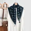Pañuelo Cuadrado Vintage con Borlas Estampado Paisley Pañuelo para el Cuello con Colgante Estampado de Lunares y Anacardos Pañuelo de Seda con Flecos para Mujer Imitación de Algodón y Lino
