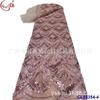 Malla bordada con cuentas de ancho completo, base bordada con lentejuelas, patrón de planta, encaje de malla teñida, vestido con cola, tela de encaje para boda