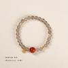 Ágata Cinza Claro Avançado Mostrar Temperamento Soletração Ágata Vermelha do Sul Top Bead Hongyun [Zhumeng] Pulseira Círculo Simples/Duplo