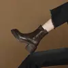 Botines gruesos para mujer que aumentan la altura, disponibles en stock, para cruzar la frontera, punta redonda, tacón grueso, nuevos botines de corte ajustado, versátiles y estilizados, botas estilo Martin