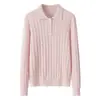 Suéter de punto trenzado de 12 puntos con cuello retorcido, hombros normales, suéter de punto, polo, cuello puro, cachemir, moda casual para mujer