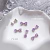 Lazo de aleación para arte de uñas Cristal Súper Flash Amor Diamante accesorios para uñas Red Nueva decoración de lazo al por mayor