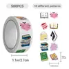 500 Hojas/Rollo Pegatinas en Rollo Bookish Autoadhesivas Impermeables Decorativas para Cuaderno y Manualidades Venta al por Mayor