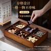 Nueva caja de almacenamiento de bocadillos de nueces chinas, caja de frutas secas con rejilla de Año Nuevo para sala de estar y hogar, caja de dulces con semillas de melón, plato de fruta de madera maciza