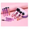 Em Estoque Transfronteiriço Conjunto Mini de 10 Pincéis de Maquiagem com Tubos de Alumínio Coloridos em Degradê, Conjunto Completo de Pincéis para Pó e Sombras, Ferramentas de Beleza para Atacado