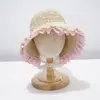 Sombrero de Protección Solar para Niños, Sombrero de Paja para Niñas, Sombrero para Bebé, Sombrero Delgado de Sol de Verano, Sombrero de Princesa con Ala Ancha, Sombrero de Playa para la Costa