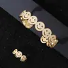 Pulsera Anillo Abierta de Moda Retro Europeo y Americano Cara Sonriente Cobre Circonita Anillo de Pulsera de Temperamento de Moda para Mujer Estilo Caliente Transfronterizo
