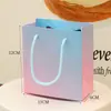Caja de regalo de joyería con gradiente azul pálido de alta gama, caja de embalaje para almacenamiento de joyería, collar, pulsera, tapa de cielo y tierra