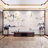 Mural de Parede para Fundo de TV com Expressão Alegre, Tecido de Parede Decorativo Estilo Chinês Novo com Flores e Pássaros, Papel de Parede 3D para Sala de Estar