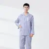 Roupa Hospitalar de Algodão de Fábrica, Roupa de Paciente, Roupa de Paciente de Hospital Psiquiátrico, Roupa Hospitalar de Manga Longa e Curta Listrada Azul e Branca Listrada Cinza e Vermelha