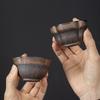 Taza de degustación de té de gres de estilo japonés con esmalte de hierro dorado, taza de cerámica para kung fu, taza individual vintage, taza de fragancia, taza maestra