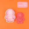 Serie Espacial Molde para Galletas 3D Simulación Cortador Estampador de Galletas DIY Material de Grado Alimenticio Fácil de Limpiar