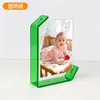 Marco de Fotos Acrílico al por Mayor Transparente de Doble Cara en Forma de L Estilo Mesa Marco de Cristal de Escritorio Marco para Exhibición de Fotos DIY