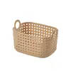Nova cesta de armazenamento de mesa de imitação de vime cesta de armazenamento de plástico cesta de cozinha lanche caixa de armazenamento de banheiro moldura de armazenamento de banho