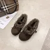 2026 Sapatos Mary Jane Peludos Estilo Feminino Outono/Inverno Solado Grosso Vintage Desgastado Tendência Novo Estilo Camurça Quente Moda
