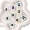 25mm Acrílico Transparente Duas Cores Colorido Girassol Furo Passante Contas Artesanal DIY Corrente de Celular Acessórios de Joia