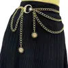 Cadena de Cintura Metálica de Luna y Sol de Moda Transfronteriza Europea y Americana Versátil para Mujer Cadena de Cintura Decorativa de Combinación Simple para Faldas y Pantalones