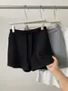 Shorts de mujer con cordón, estilo coreano minimalista, adelgazantes y versátiles, pantalones de pierna ancha con cordón, frescos casuales de verano para casa, shorts ajustados línea A