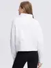 Top Deportivo Otoño Invierno para Mujer Manga Larga Media Cremallera Cuello Alto Polar Grueso Sudadera Deportiva Yoga Chaqueta de Algodón Cálida