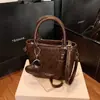Bolsas Texturizadas Tendência Transfronteiriças Novo Estilo Inverno 2025 Bolsa de Ombro Único Transversal Estilo Retrô Bolsa Satchel Estilosa Bolsa Saco para Mulheres