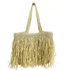 Bolso de Paja de Verano Popular de Gran Capacidad Ins Nuevo Bolso Tejido de Moda para Viajeros Bolso de Hombro de Playa para Vacaciones