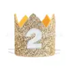 Decoración para Fiesta Infantil Sombreros Digitales, Coronas, Sombreros de Cumpleaños, Primer Cumpleaños del Bebé y Banquete de los 100 Días Adornos para la Cabeza con Purpurina, Accesorios para Fotos