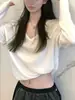 Suéter de Punto Relajado y Suave con Cuello en V para Mujer, Adecuado como Capa Base en Primavera y Otoño