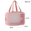 Bolsa de Higiene Pessoal Portátil de Viagem Grande Capacidade PU Impermeável Fosca Bolsa de Cosméticos Bolsa de Armazenamento Transparente com Separação de Seco e Molhado Bolsa de Natação