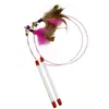 Alambre Metálico para Mascotas Palo para Provocar Gatos Juguete para Gatos Juguete para Mascotas con Pluma y Cascabel Palo para Provocar Gatos Caña de Pescar para Gatos Suministros