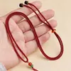 Collar con cordón de cuerda trenzada para colgar colgante de ágata dorada de jade cera de abeja cuerda trenzada colgante multicolor para hombre y mujer Cuerda DIY