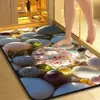 Tapete de banheiro com padrão de pedras 3D, absorvente e de secagem rápida, antiderrapante, para uso doméstico, tapete de terra de diatomáceas, disponível para dropshipping