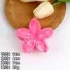 Popular Pinza para el Cabello de Plumeria para Estilo de Vacaciones en la Playa, Patrón Sencillo Degradado, Peinado Semirecogido para la Parte Trasera de la Cabeza, Pinza de Tiburón para Mujer