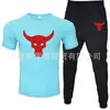 Camiseta de Manga Corta para Hombre y Pantalones Traje Casual Cuello Redondo Color Sólido Traje Deportivo Casual Venta Directa de Fábrica