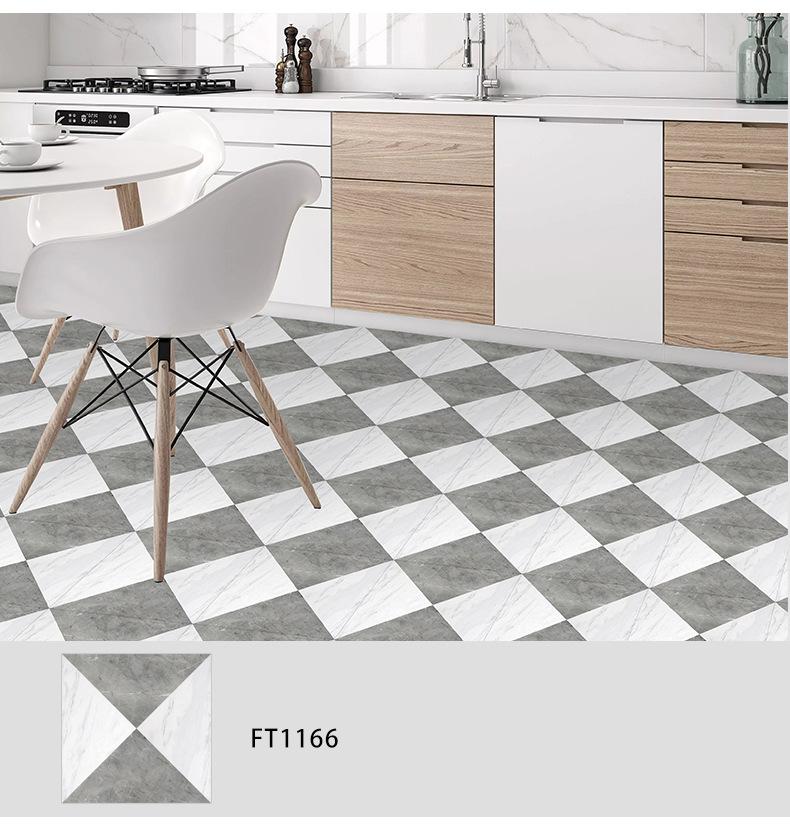 PVC加厚耐磨防潮室内装修地贴地板贴水泥地地贴厨房自粘仿瓷砖塑料卫生间批发纸铺的防木纹板厕所浴室硅藻