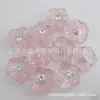 Botón con Forma de Flor de 15 mm con Pedrería, Botón Transparente con Pedrería, Botón Decorativo para Joyería, Botón de Flor de Ciruelo, Botón para Sombrero y Camisa