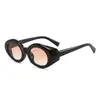 Nuevas gafas de sol ovaladas de montura pequeña de moda transfronteriza, estilo retro para caras cuadradas y redondas, gafas de sol de alta gama de estilo urbano moderno para chicas a la moda