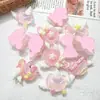 Pera Rosa de Dibujos Animados Angelical Perlado Varita Mágica Accesorios de Resina Pegamento en Crema DIY Pasador Adorno para el Cabello Hebilla de Zapato Colgante Venta al por Mayor
