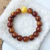 Pulseira de Raiz de Bodhi de Jade Branco com Carvão Rico de Círculo Único para Estudantes Masculinos e Femininos Enrolar nos Dedos e Brincar com Contas Budistas Pulseira Atacado