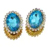 10x14mm Oval Girassol Base Dourada Strass Decorativo Acrílico Costurado à Mão Garra Strass Acrílico Girassol