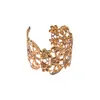 Pulsera de Brazo con Flor Metálica Hueca Transfronteriza Europea y Americana, Pulsera Exagerada de Nicho, Joyería de Lujo Ligero de Alta Gama para Mujeres